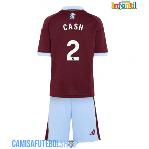 Camisa de time de futebol Aston Villa Matty Cash #2 Replicas 1º Equipamento Infantil 2026-27 Manga Curta (+ Calças curtas)